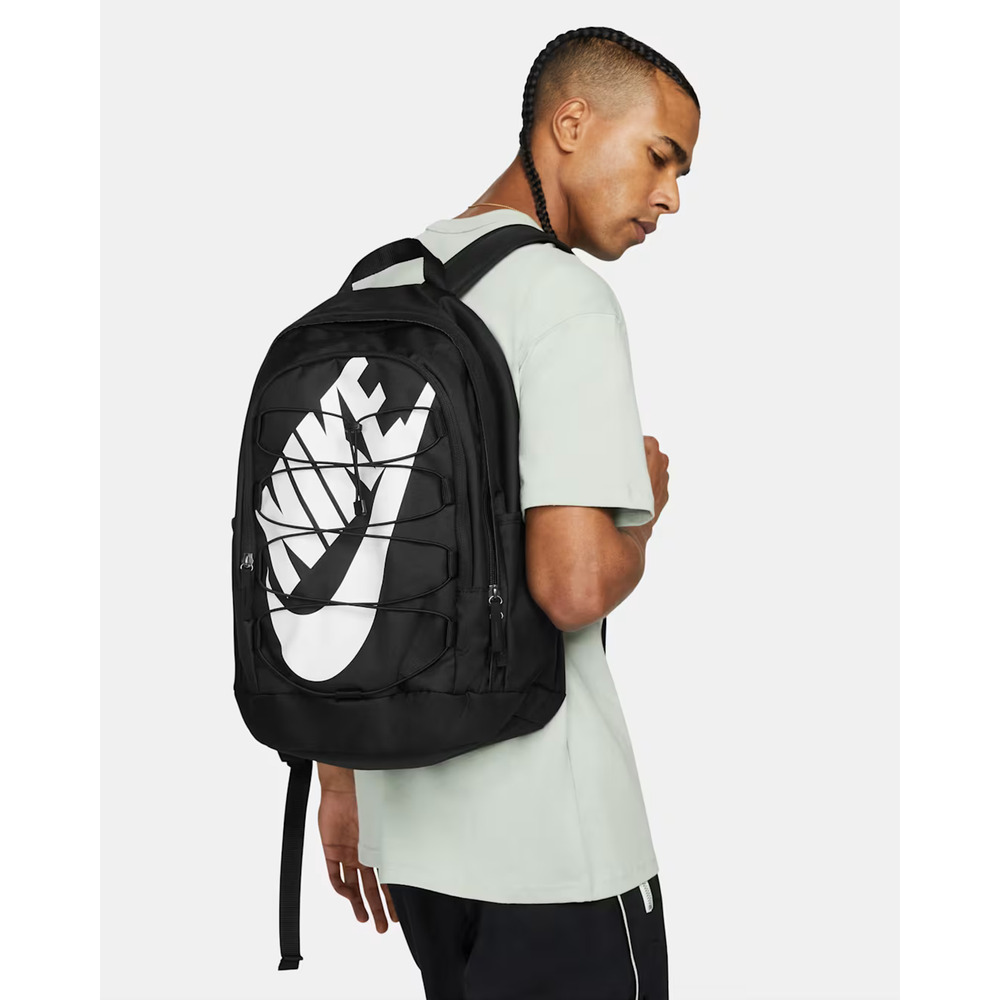 Nike Hayward 26L Backpack Black White Laptop Bag Bungee DV1296-010 NEW - Picture 4 of 14